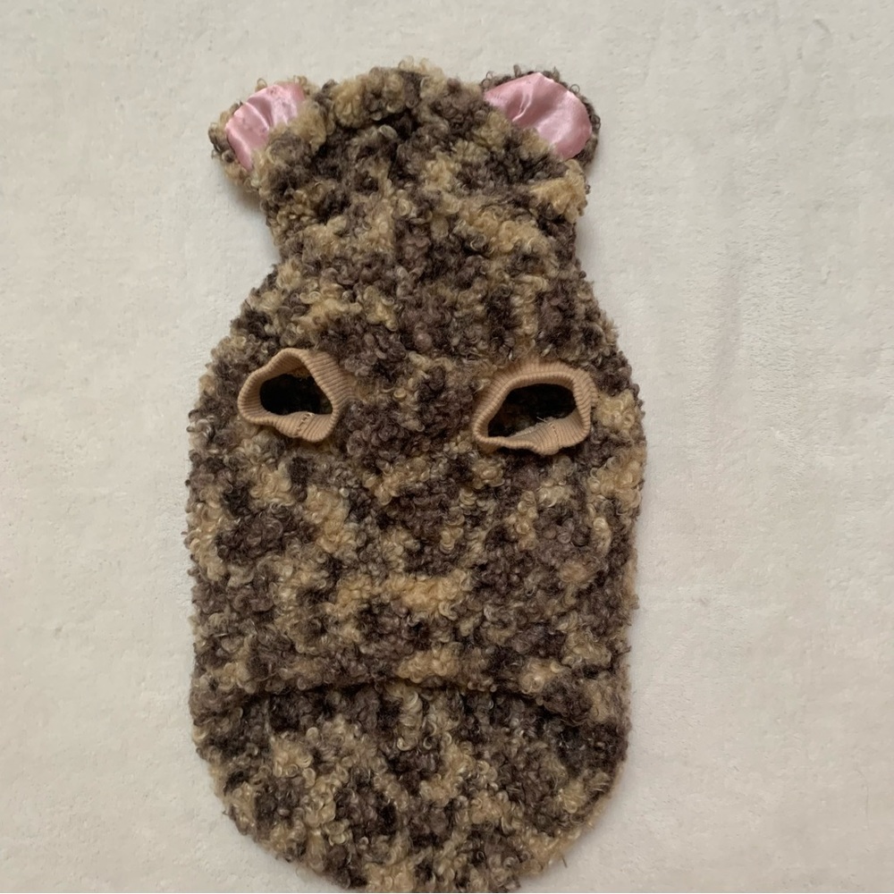 Small Dog/Cat Costume Outfit Sherpa Cheetah Halloween Hoodie Costume Pet Size XS